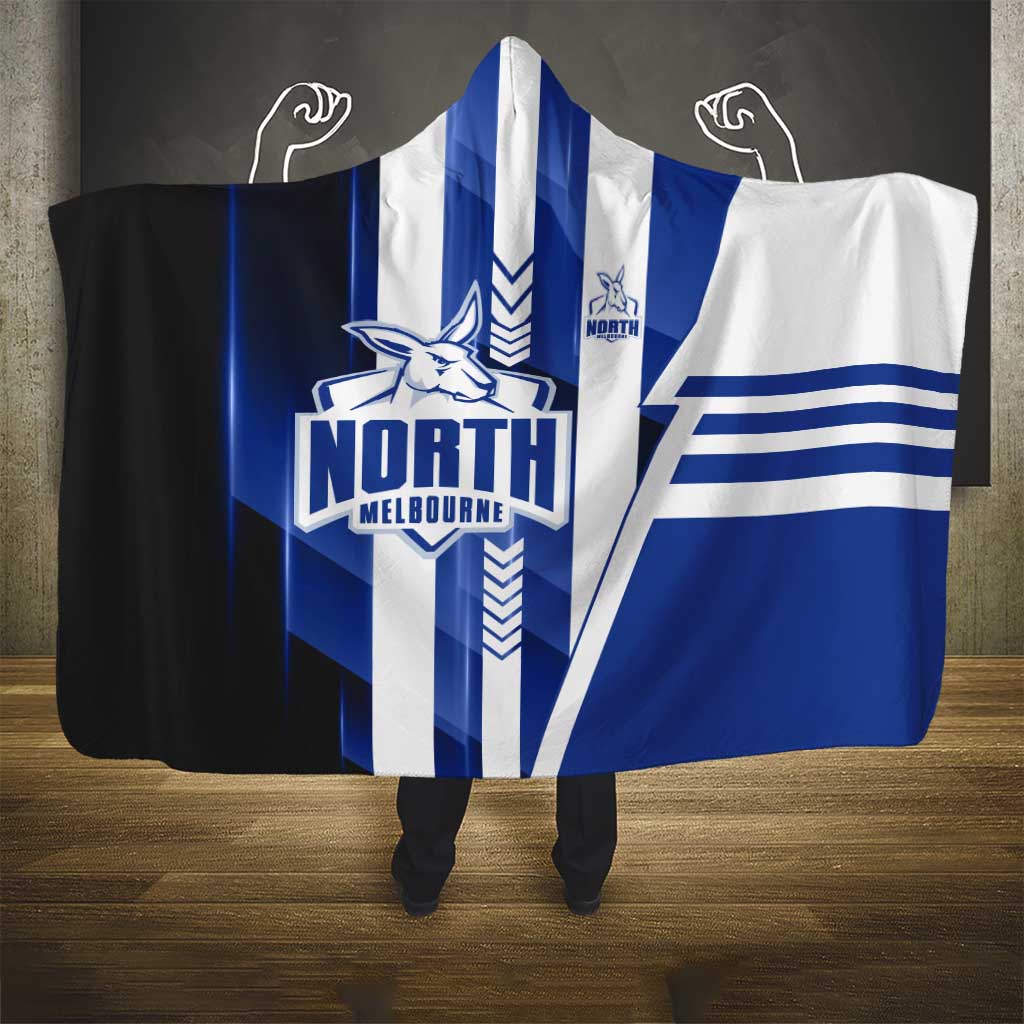 North Melbourne Kangaroos Hooded Blanket Modern Geometric Sports Graphic Style