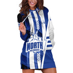 Personalized North Melbourne Kangaroos Hoodie Dress Modern Geometric Sports Graphic Style