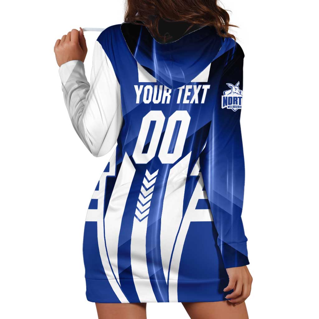 Personalized North Melbourne Kangaroos Hoodie Dress Modern Geometric Sports Graphic Style