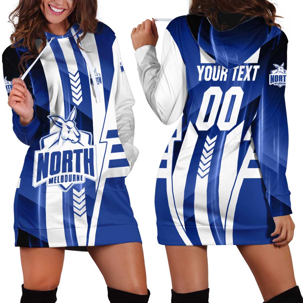 Personalized North Melbourne Kangaroos Hoodie Dress Modern Geometric Sports Graphic Style