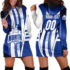Personalized North Melbourne Kangaroos Hoodie Dress Modern Geometric Sports Graphic Style