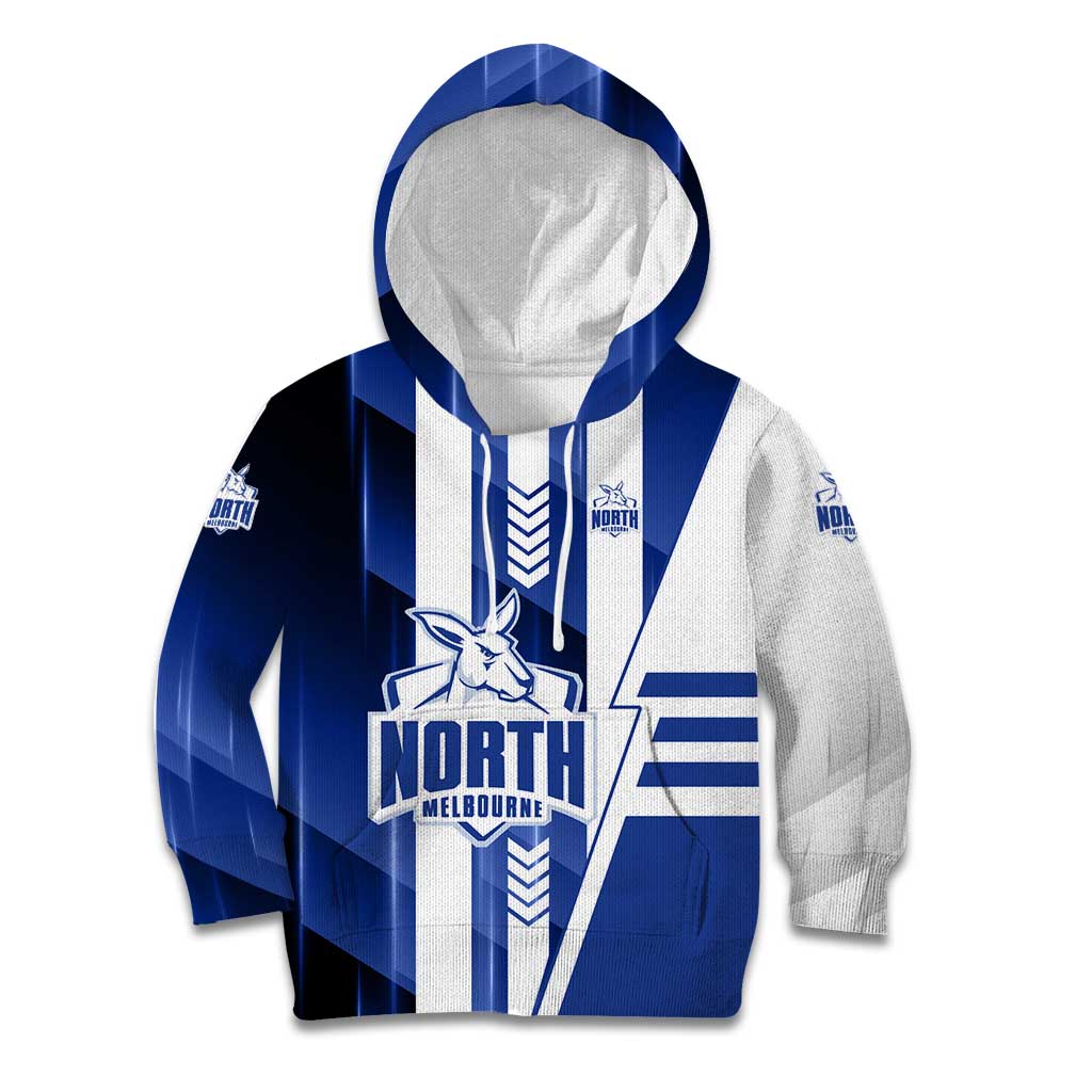 Personalized North Melbourne Kangaroos Kid Hoodie Modern Geometric Sports Graphic Style