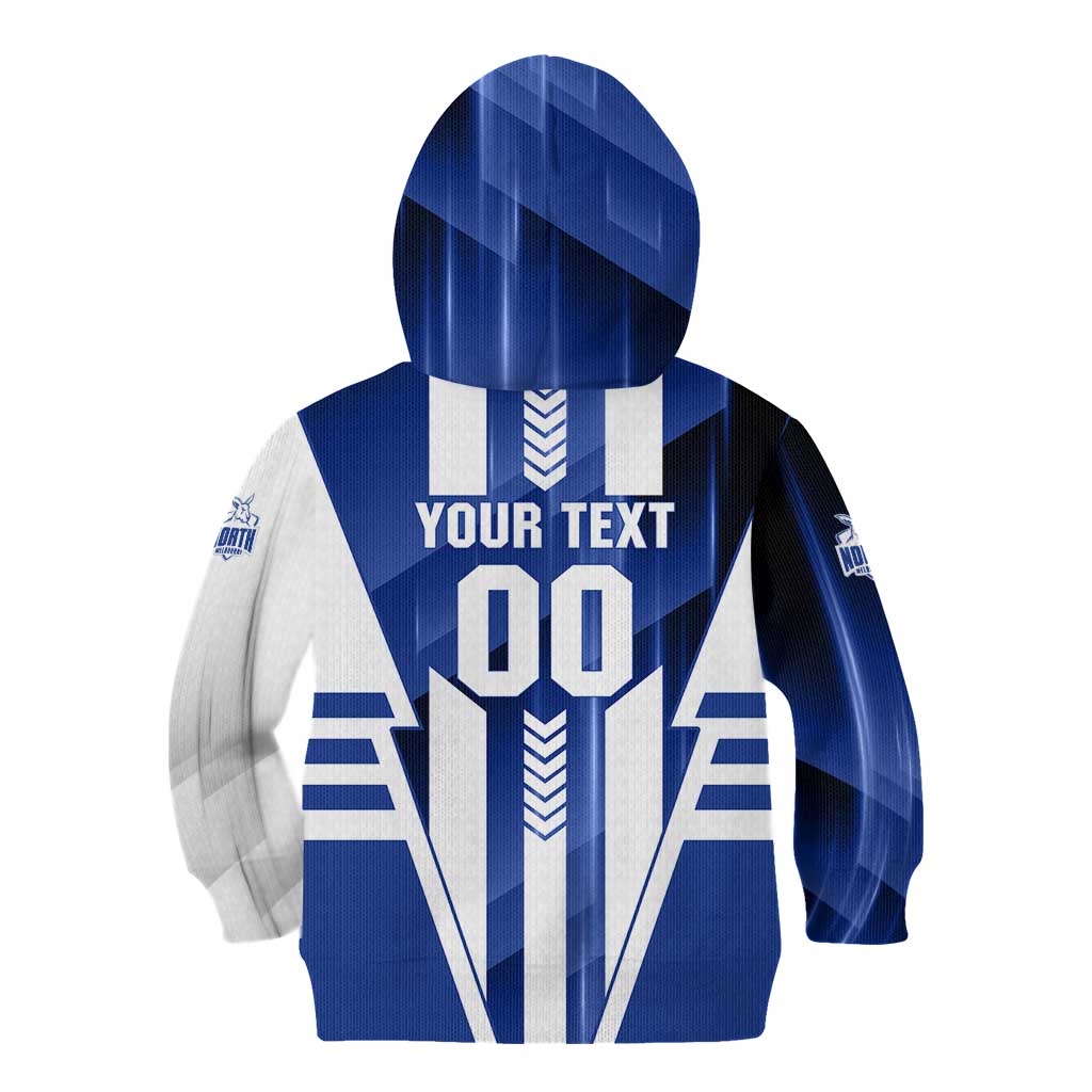 Personalized North Melbourne Kangaroos Kid Hoodie Modern Geometric Sports Graphic Style