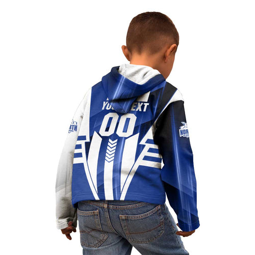 Personalized North Melbourne Kangaroos Kid Hoodie Modern Geometric Sports Graphic Style