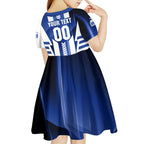 Personalized North Melbourne Kangaroos Kid Short Sleeve Dress Modern Geometric Sports Graphic Style
