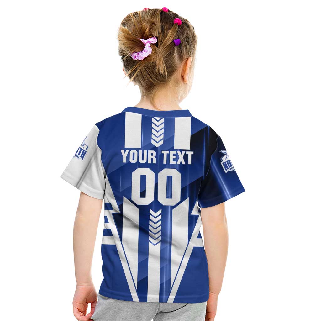 Personalized North Melbourne Kangaroos Kid T Shirt Modern Geometric Sports Graphic Style