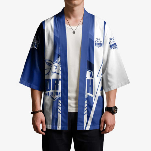 Personalized North Melbourne Kangaroos Kimono Modern Geometric Sports Graphic Style