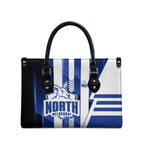 North Melbourne Kangaroos Leather Bag Modern Geometric Sports Graphic Style