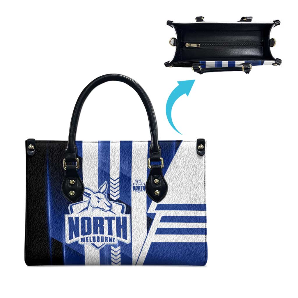 North Melbourne Kangaroos Leather Bag Modern Geometric Sports Graphic Style