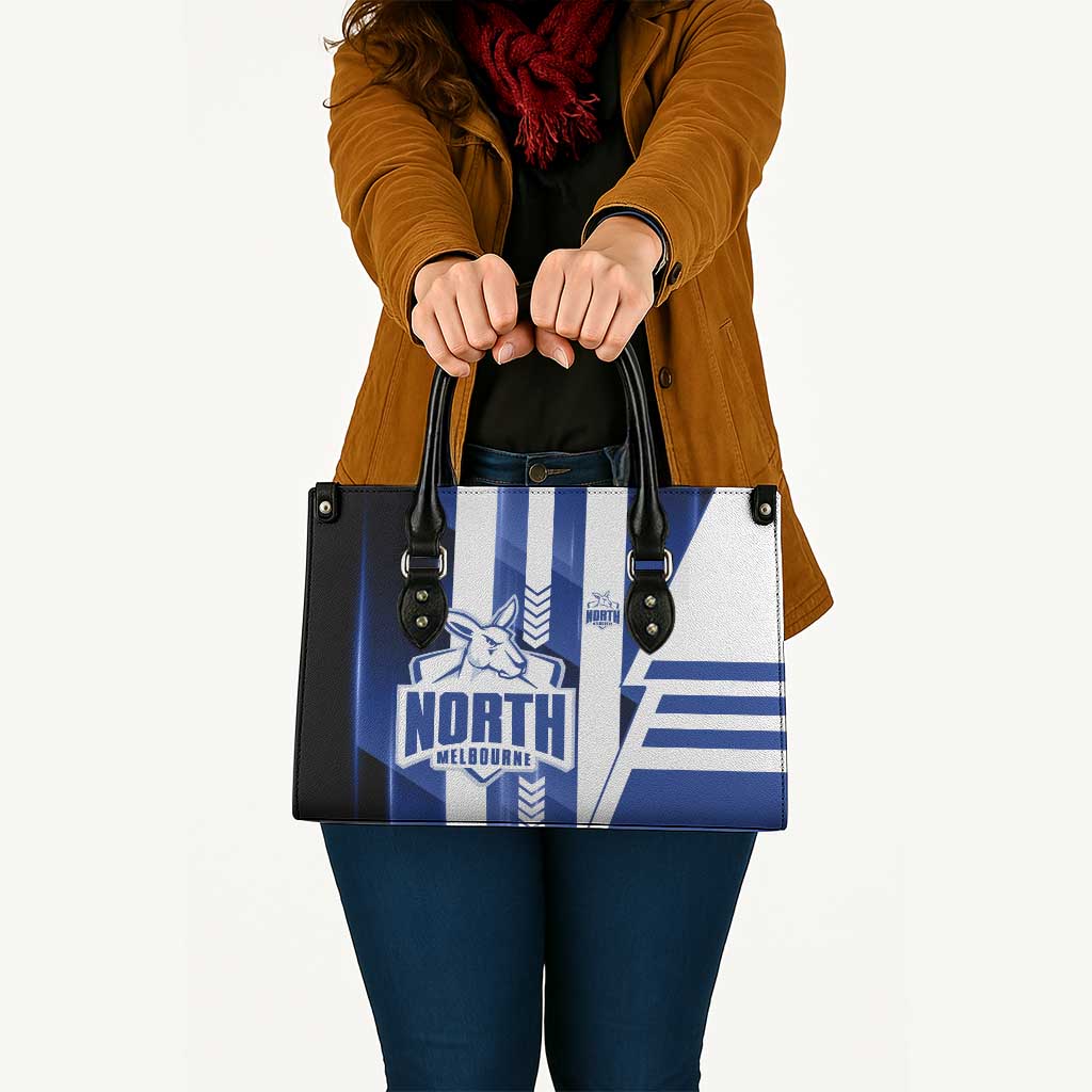North Melbourne Kangaroos Leather Bag Modern Geometric Sports Graphic Style