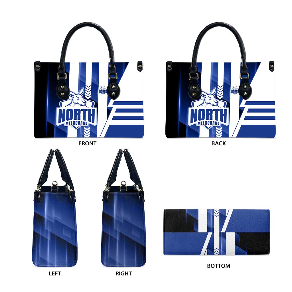 North Melbourne Kangaroos Leather Bag Modern Geometric Sports Graphic Style
