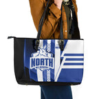North Melbourne Kangaroos Leather Tote Bag Modern Geometric Sports Graphic Style