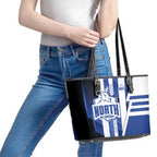 North Melbourne Kangaroos Leather Tote Bag Modern Geometric Sports Graphic Style
