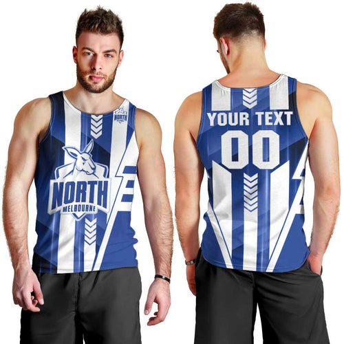 Personalized North Melbourne Kangaroos Men Tank Top Modern Geometric Sports Graphic Style