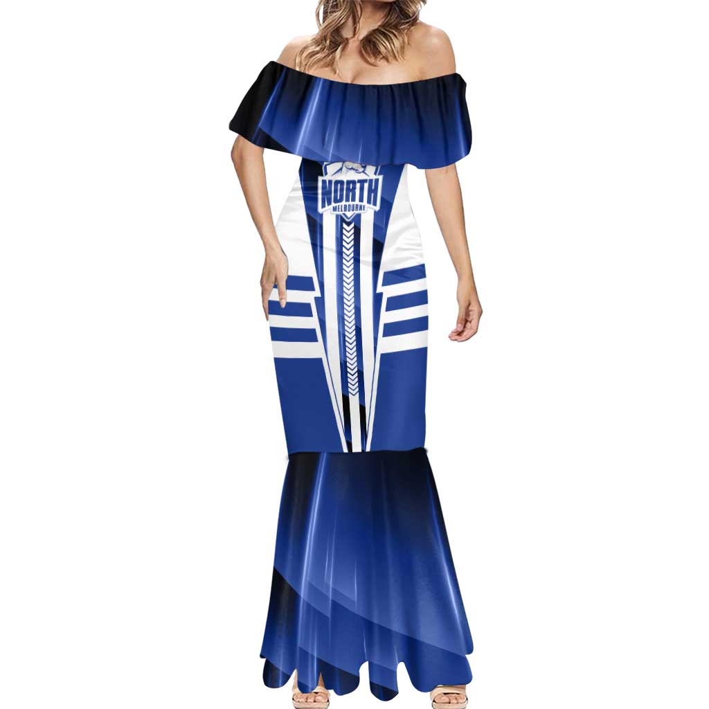 Personalized North Melbourne Kangaroos Mermaid Dress Modern Geometric Sports Graphic Style