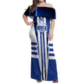 Personalized North Melbourne Kangaroos Off Shoulder Maxi Dress Modern Geometric Sports Graphic Style