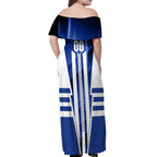 Personalized North Melbourne Kangaroos Off Shoulder Maxi Dress Modern Geometric Sports Graphic Style