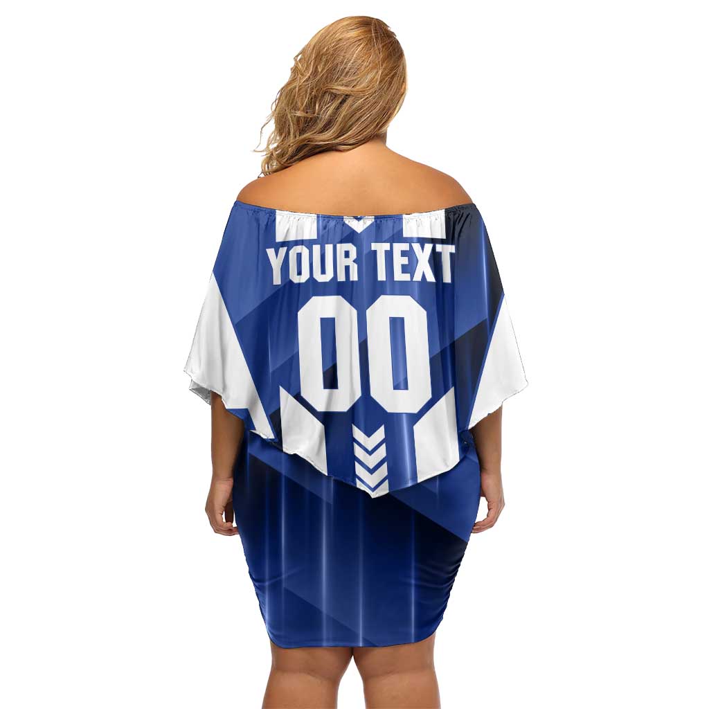Personalized North Melbourne Kangaroos Off Shoulder Short Dress Modern Geometric Sports Graphic Style