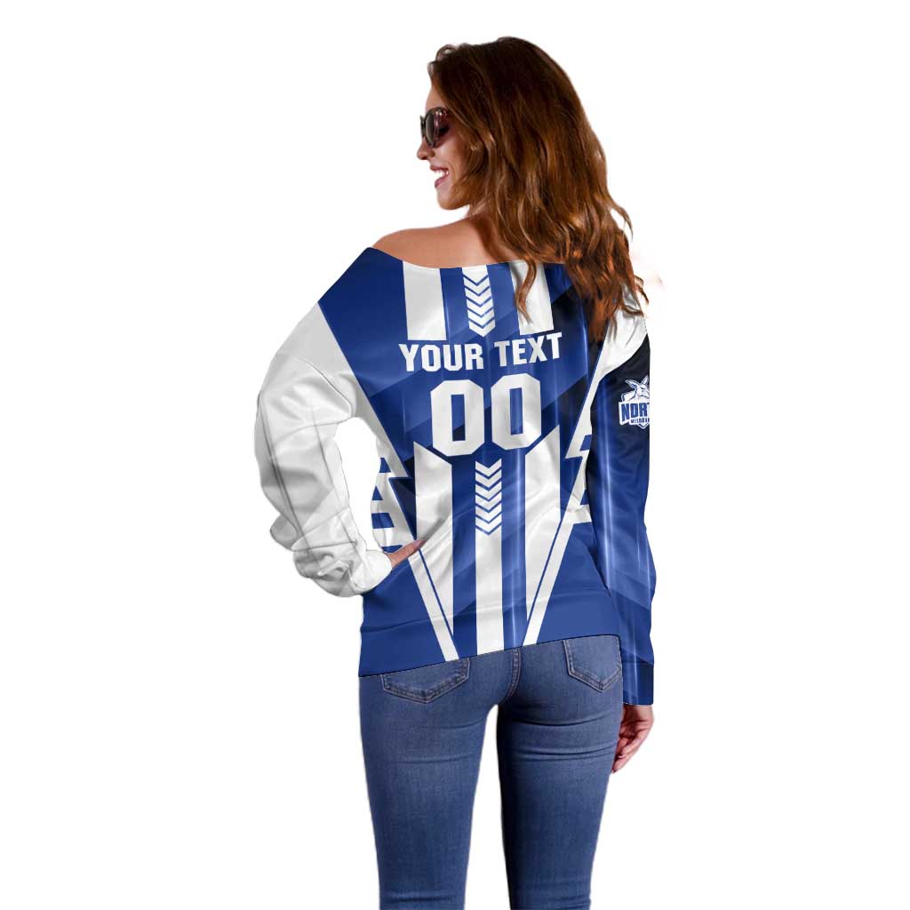Personalized North Melbourne Kangaroos Off Shoulder Sweater Modern Geometric Sports Graphic Style
