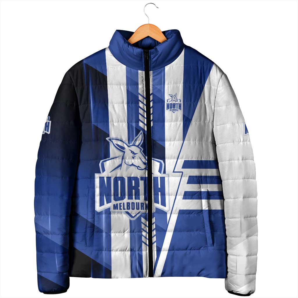 Personalized North Melbourne Kangaroos Padded Jacket Modern Geometric Sports Graphic Style