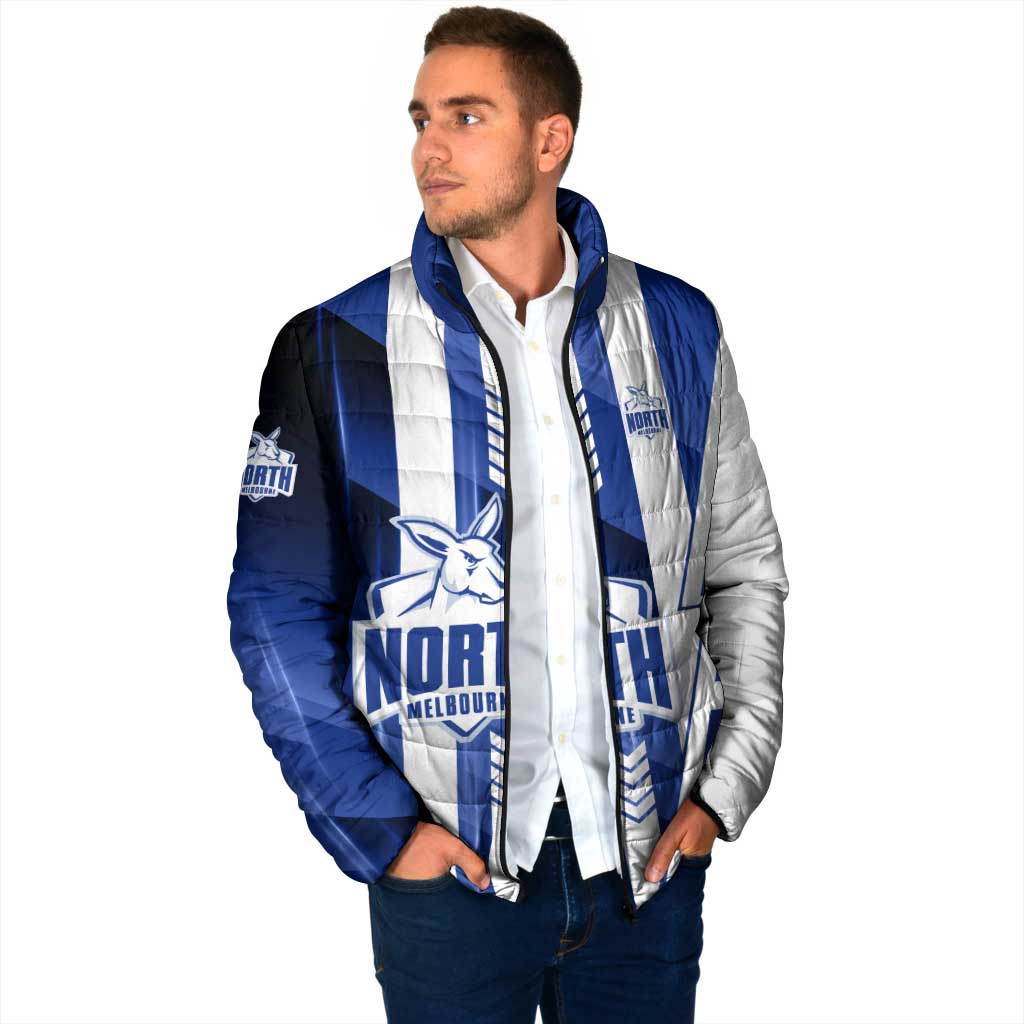 Personalized North Melbourne Kangaroos Padded Jacket Modern Geometric Sports Graphic Style