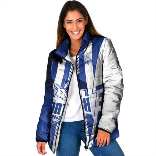 Personalized North Melbourne Kangaroos Padded Jacket Modern Geometric Sports Graphic Style