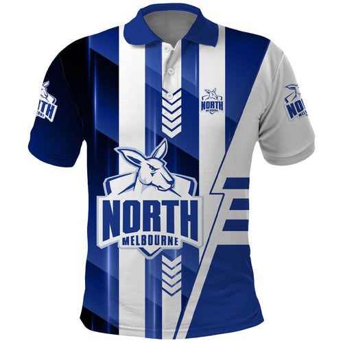 Personalized North Melbourne Kangaroos Polo Shirt Modern Geometric Sports Graphic Style