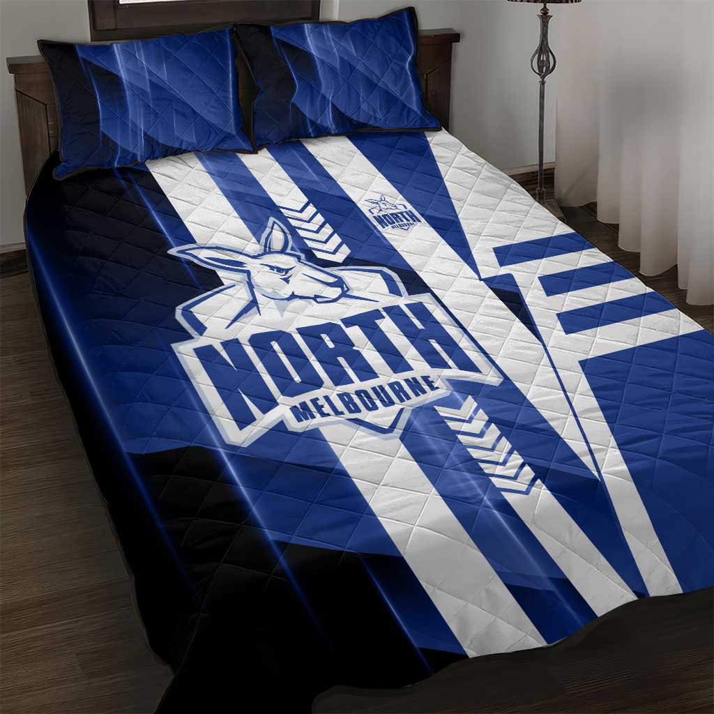 North Melbourne Kangaroos Quilt Bed Set Modern Geometric Sports Graphic Style