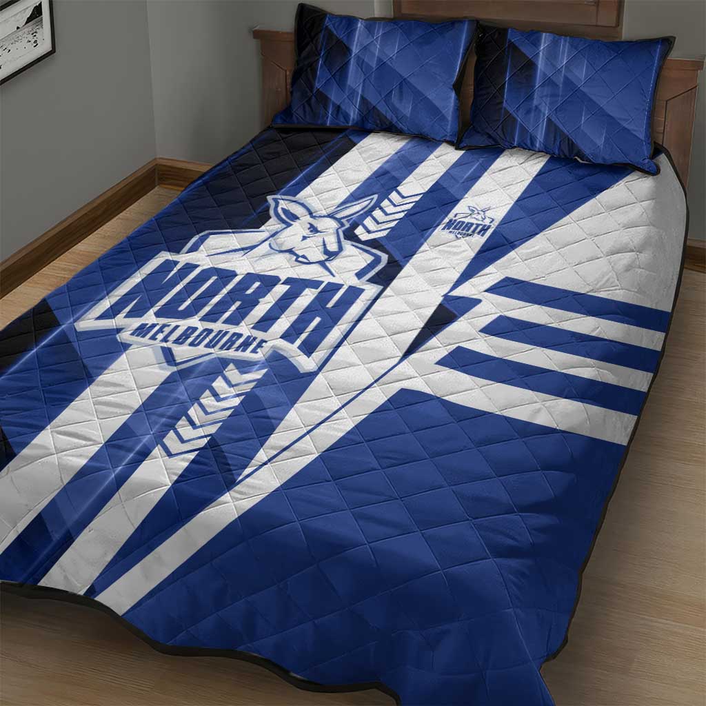 North Melbourne Kangaroos Quilt Bed Set Modern Geometric Sports Graphic Style