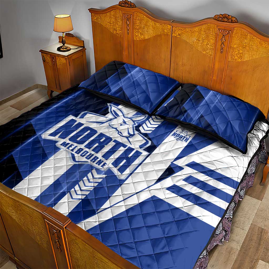 North Melbourne Kangaroos Quilt Bed Set Modern Geometric Sports Graphic Style