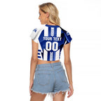 Personalized North Melbourne Kangaroos Raglan Cropped T Shirt Modern Geometric Sports Graphic Style