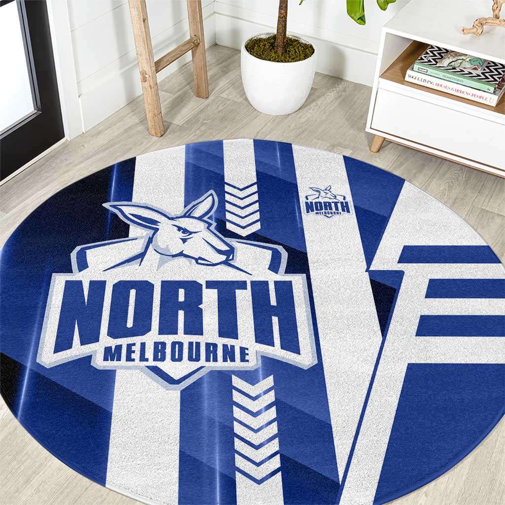 North Melbourne Kangaroos Round Carpet Modern Geometric Sports Graphic Style
