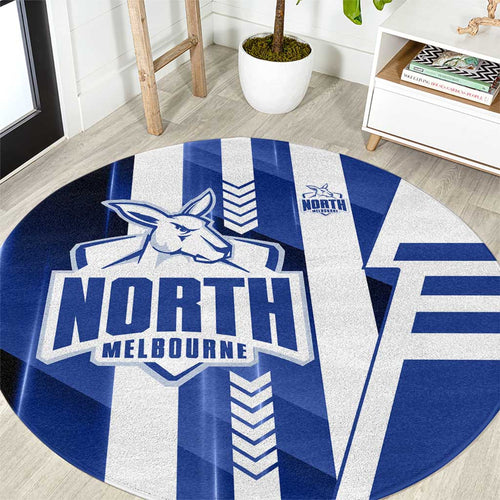 North Melbourne Kangaroos Round Carpet Modern Geometric Sports Graphic Style