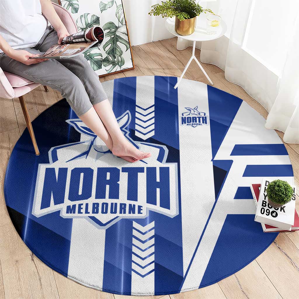 North Melbourne Kangaroos Round Carpet Modern Geometric Sports Graphic Style