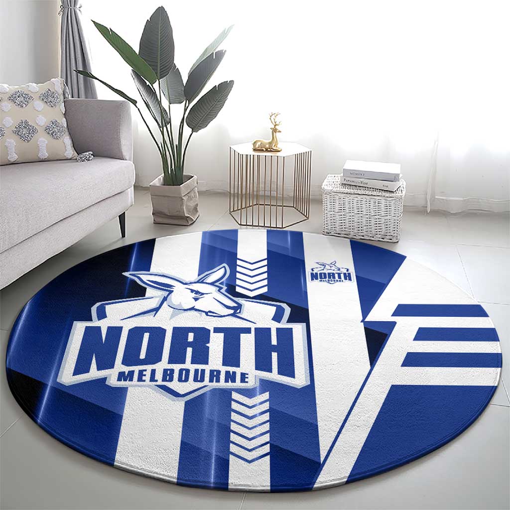 North Melbourne Kangaroos Round Carpet Modern Geometric Sports Graphic Style