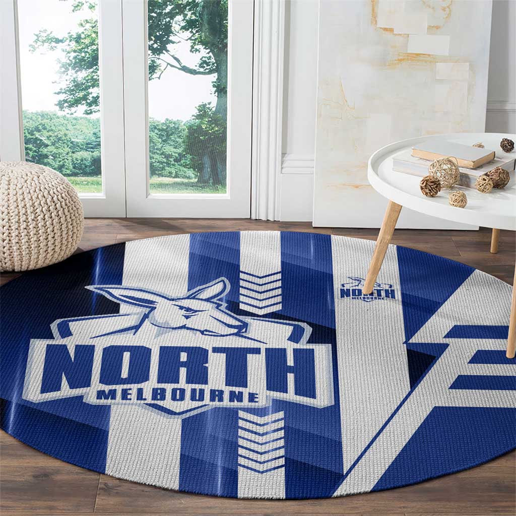 North Melbourne Kangaroos Round Carpet Modern Geometric Sports Graphic Style
