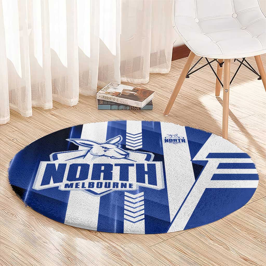 North Melbourne Kangaroos Round Carpet Modern Geometric Sports Graphic Style