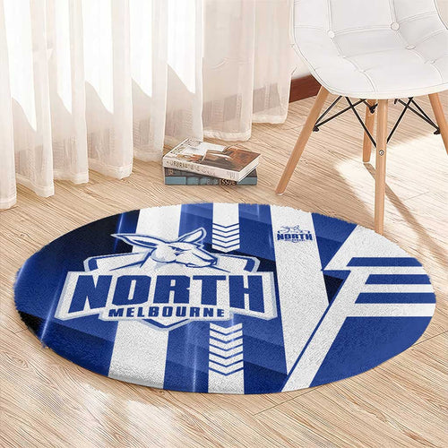 North Melbourne Kangaroos Round Carpet Modern Geometric Sports Graphic Style