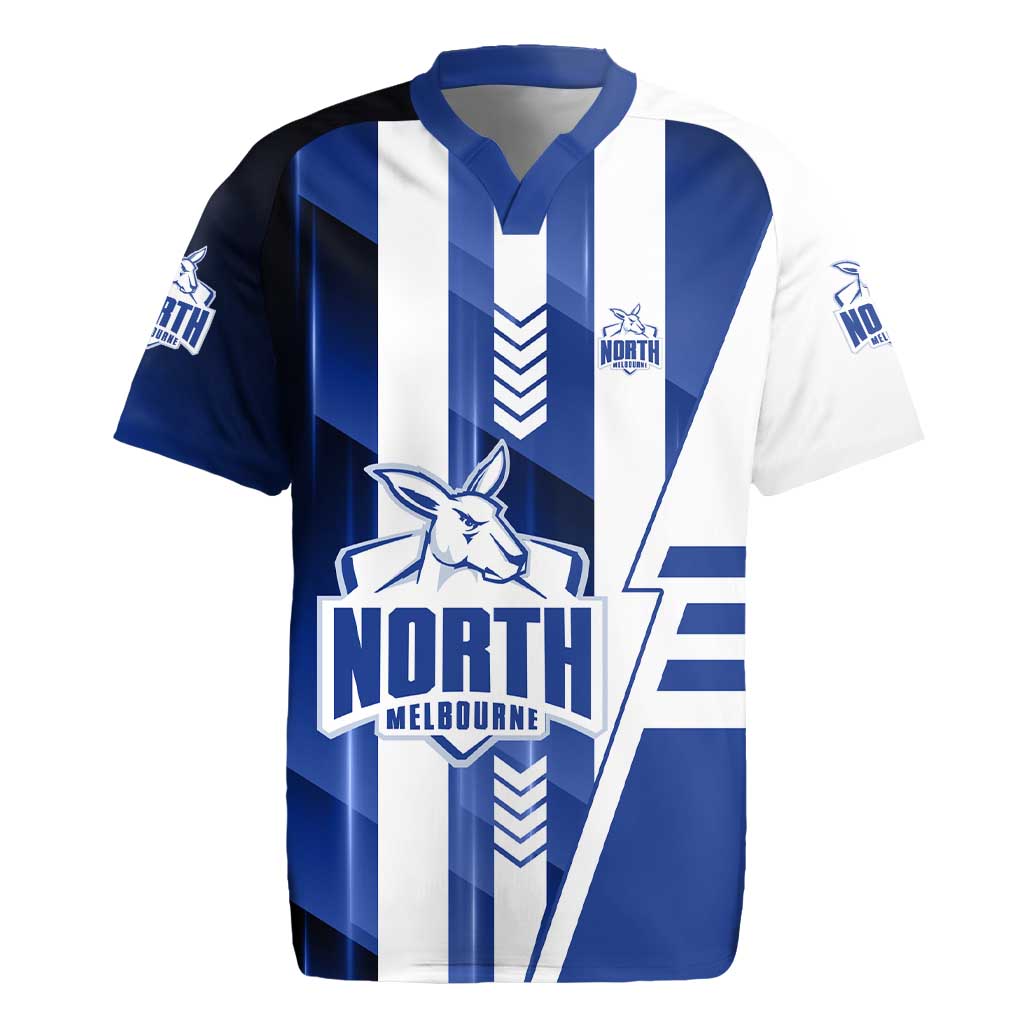 Personalized North Melbourne Kangaroos Rugby Jersey Modern Geometric Sports Graphic Style
