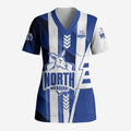 Personalized North Melbourne Kangaroos Scrub Top Modern Geometric Sports Graphic Style