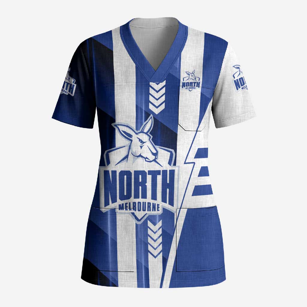 Personalized North Melbourne Kangaroos Scrub Top Modern Geometric Sports Graphic Style