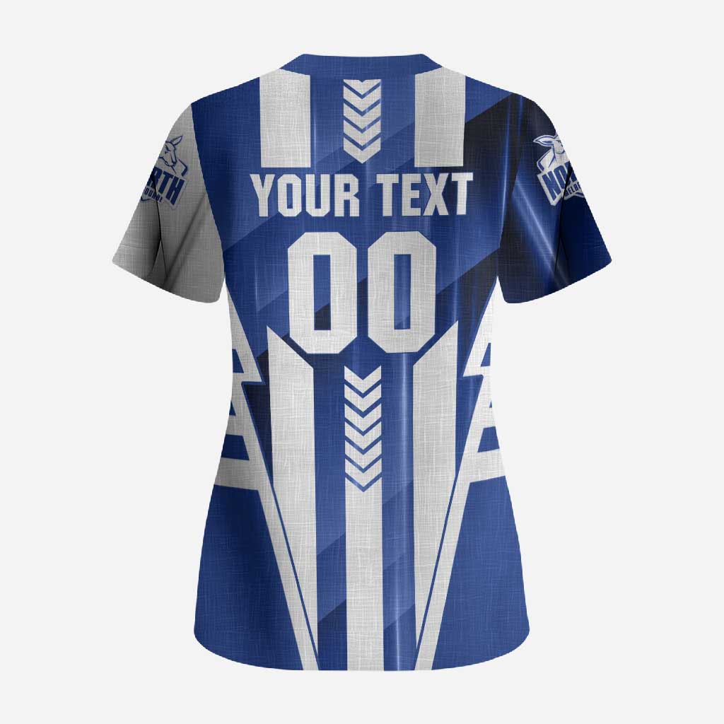 Personalized North Melbourne Kangaroos Scrub Top Modern Geometric Sports Graphic Style