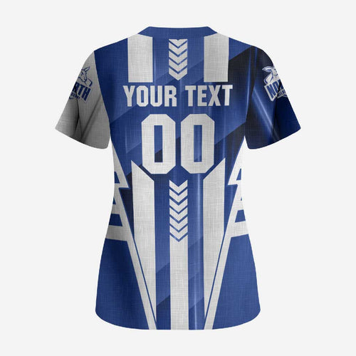 Personalized North Melbourne Kangaroos Scrub Top Modern Geometric Sports Graphic Style