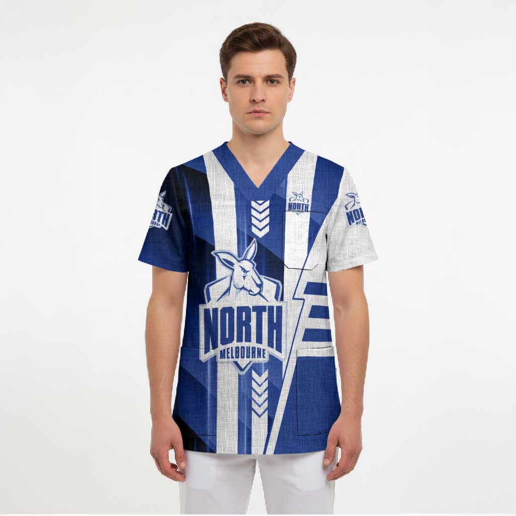 Personalized North Melbourne Kangaroos Scrub Top Modern Geometric Sports Graphic Style