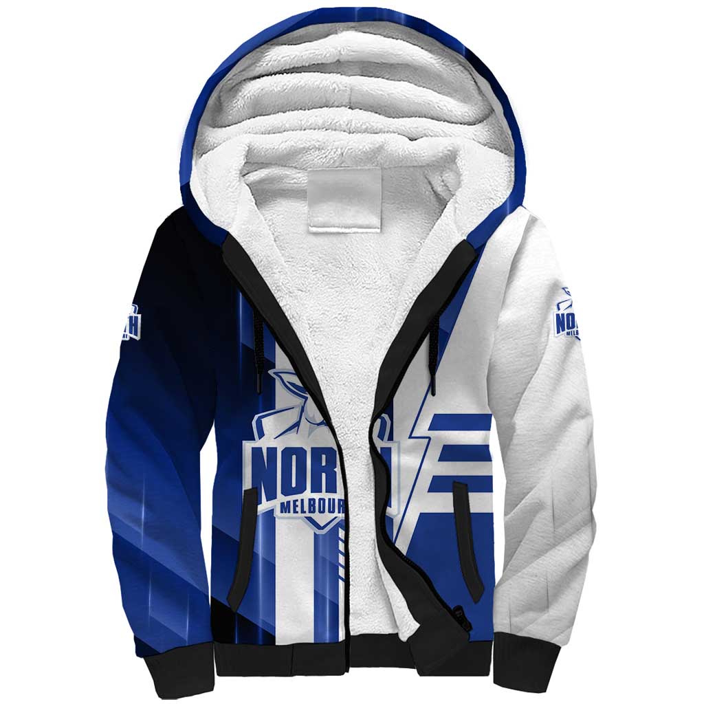 Personalized North Melbourne Kangaroos Sherpa Hoodie Modern Geometric Sports Graphic Style