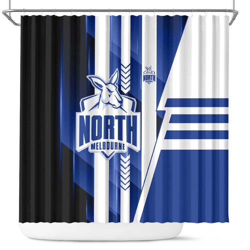 North Melbourne Kangaroos Shower Curtain Modern Geometric Sports Graphic Style