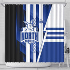 North Melbourne Kangaroos Shower Curtain Modern Geometric Sports Graphic Style