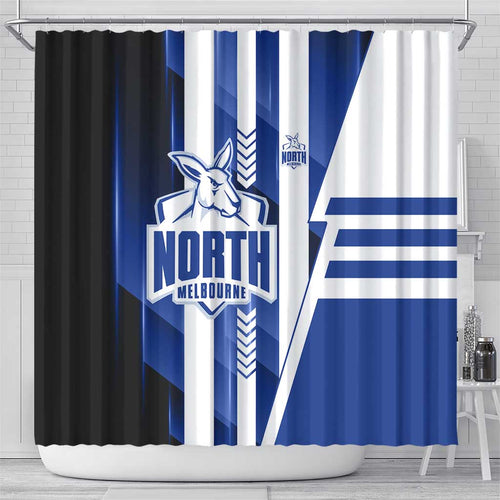North Melbourne Kangaroos Shower Curtain Modern Geometric Sports Graphic Style
