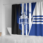 North Melbourne Kangaroos Shower Curtain Modern Geometric Sports Graphic Style