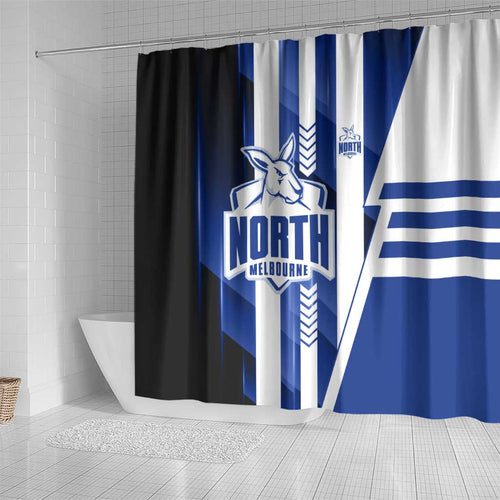 North Melbourne Kangaroos Shower Curtain Modern Geometric Sports Graphic Style